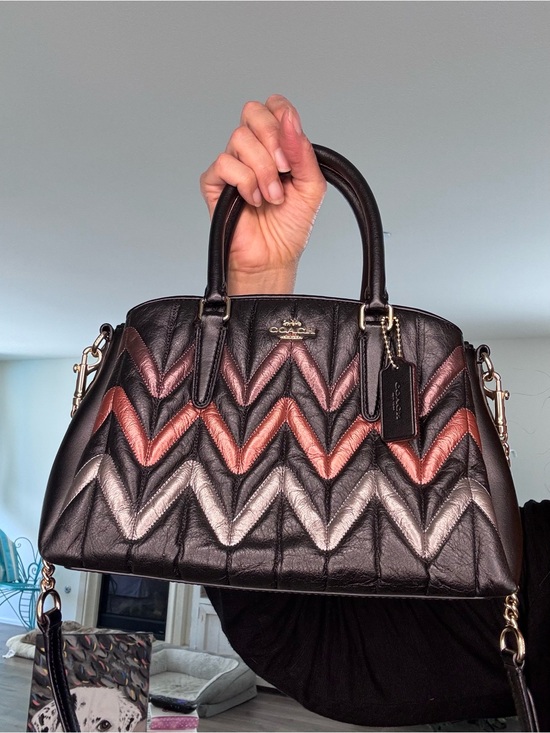 Coach Handbags - Coach Mini Sage Carryall with Chevron Quilting in Black Multi F37872 EUC